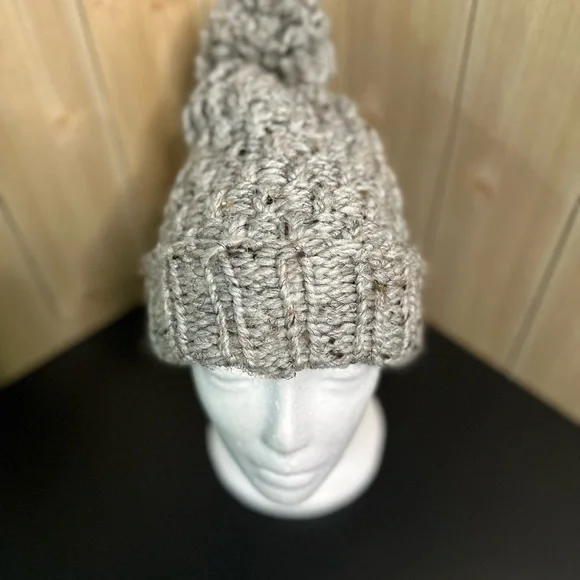 Handmade Grey Beanie - Picture 2 of 3